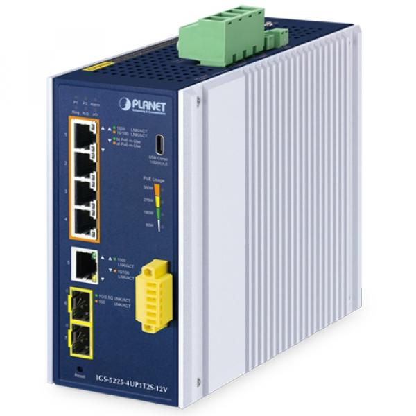 5T IGS-5225-4UP1T2S-12V Planet PoE switch [19446]
