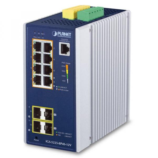 8T IGS-5225-8P4S-12V Planet PoE switch [19678]